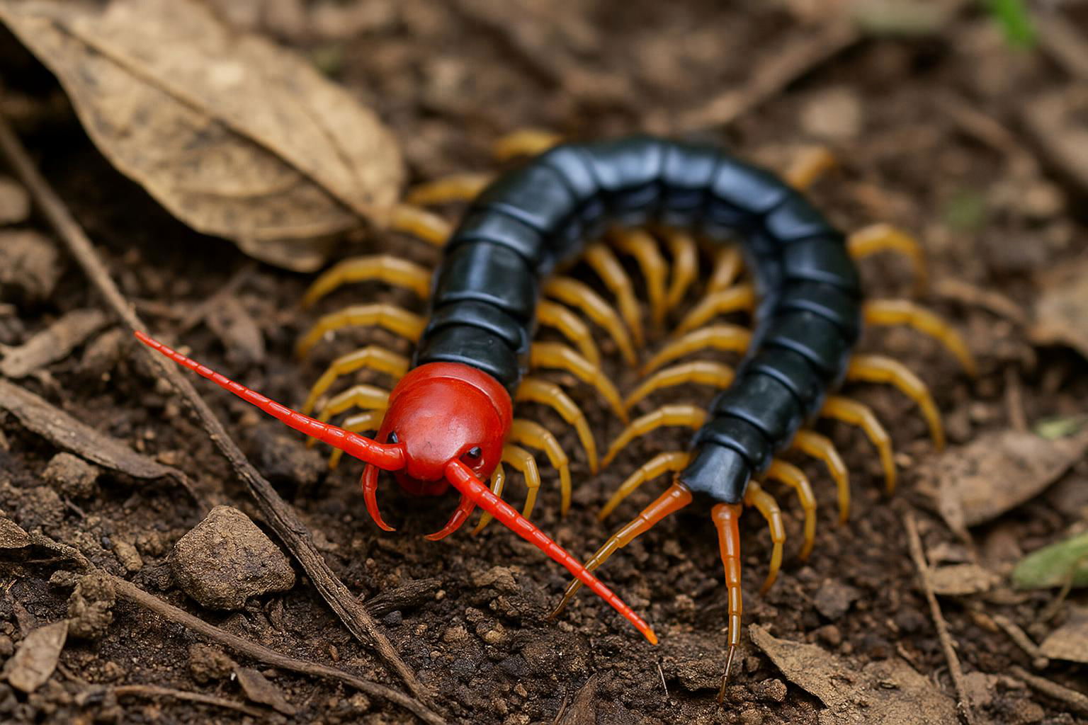 Chinese red head centipede