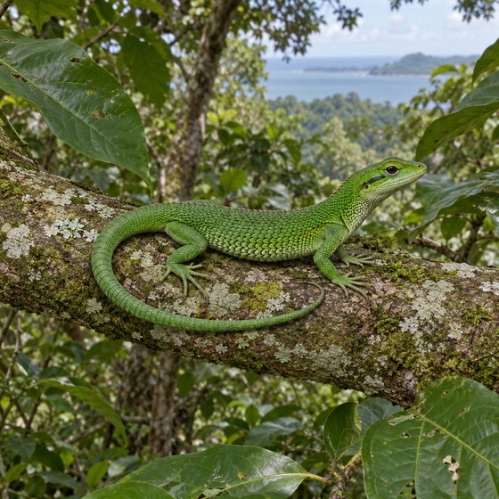 green keel-bellied lizard
