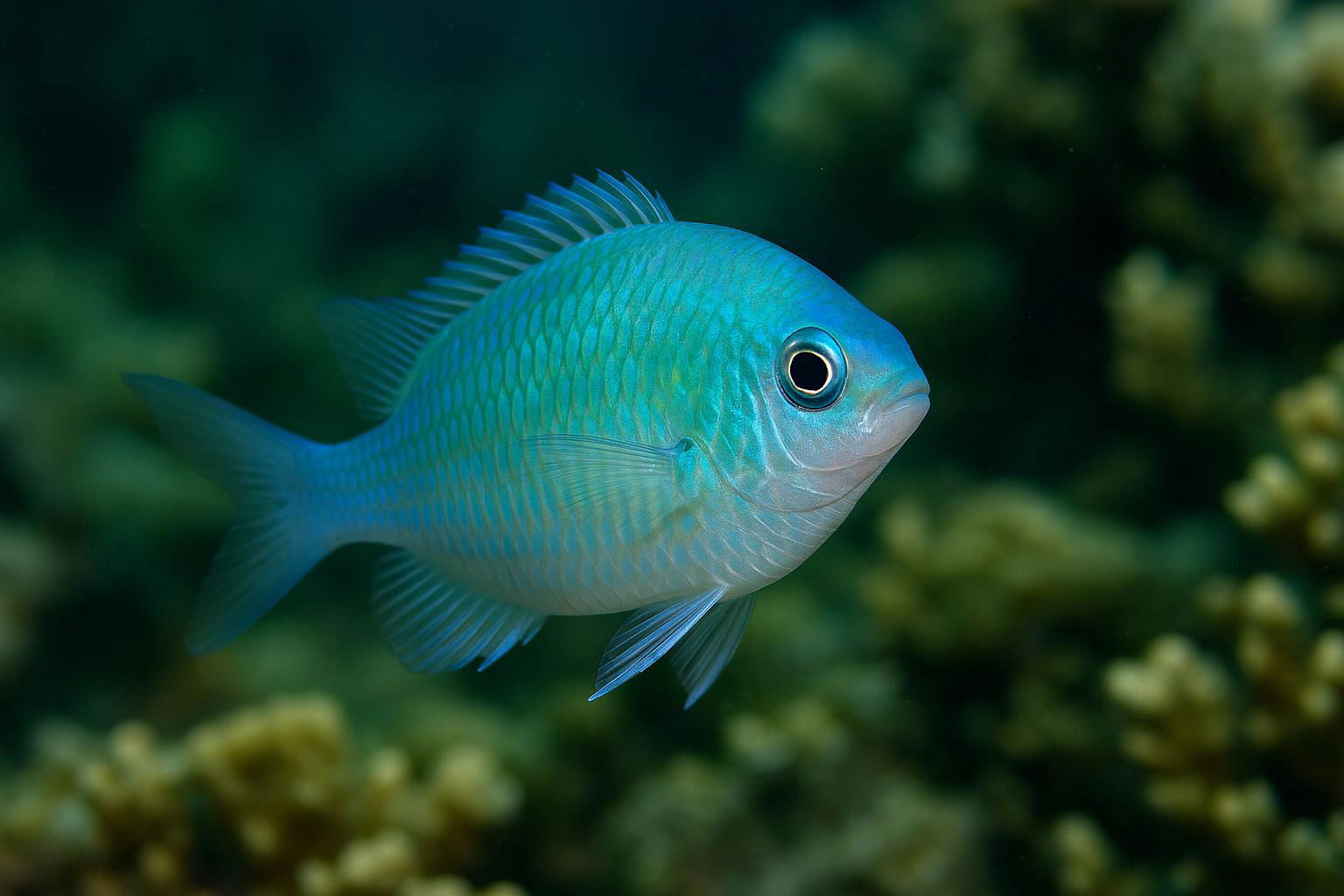 blue green chromis