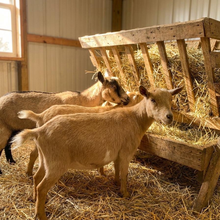 Breakfast at the hay feeder