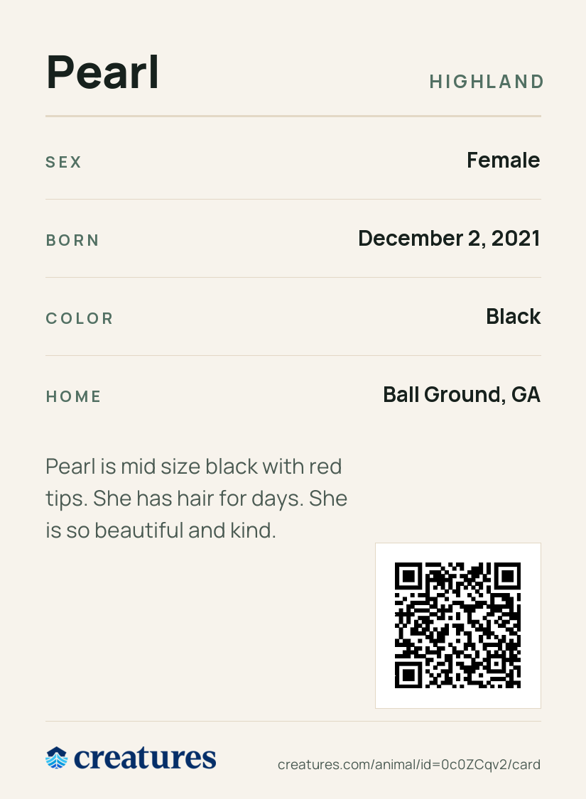 Pearl Creature Card back