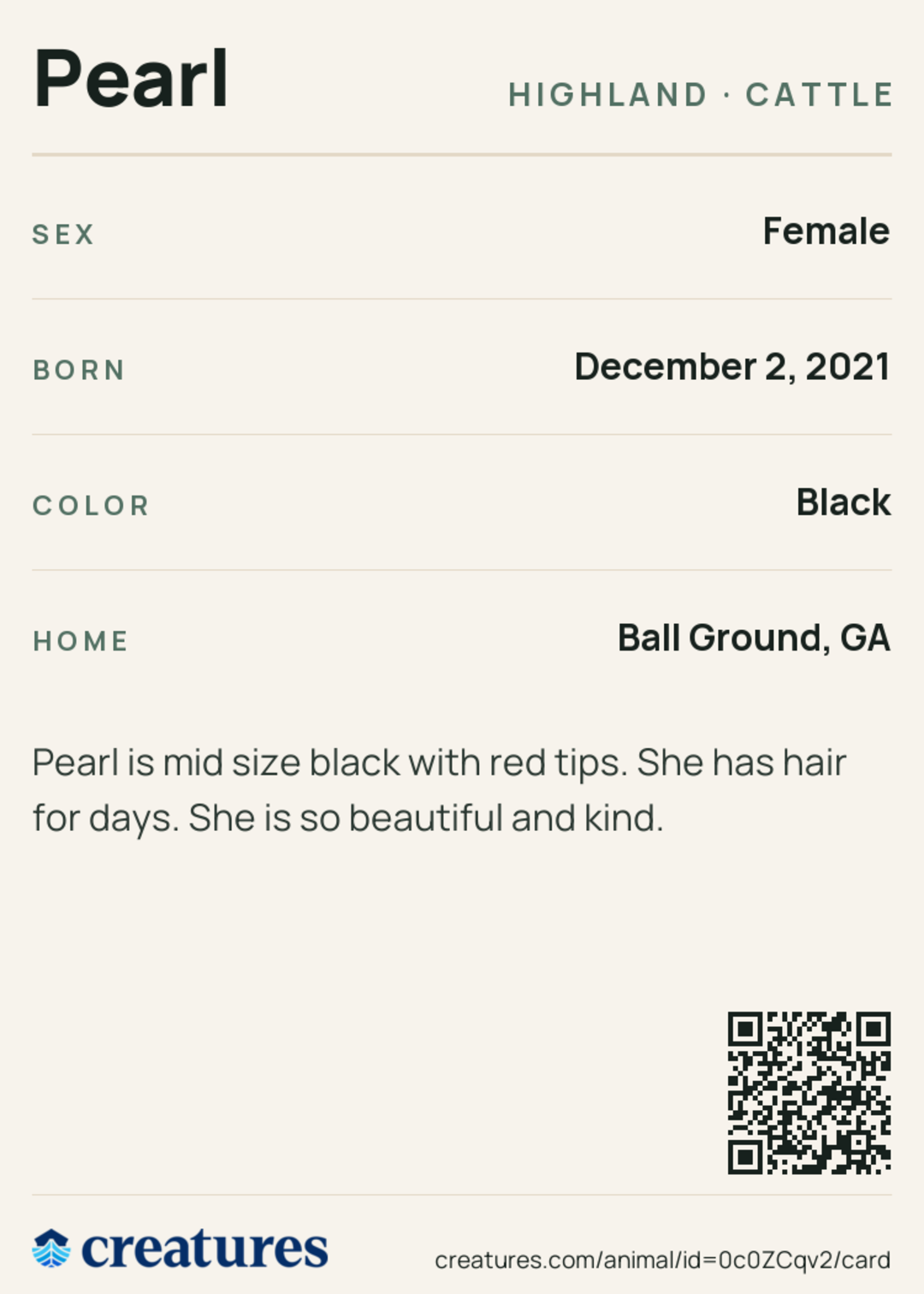 Pearl Creature Card back