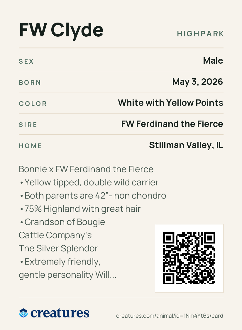 FW Clyde Creature Card back