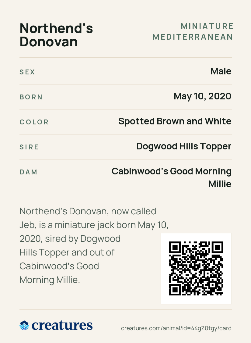 Northend's Donovan Creature Card back