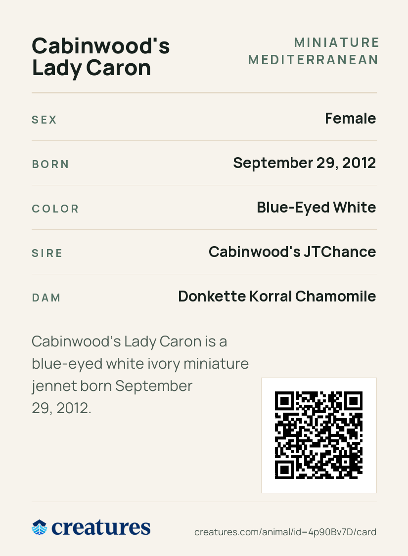 Cabinwood's Lady Caron Creature Card back