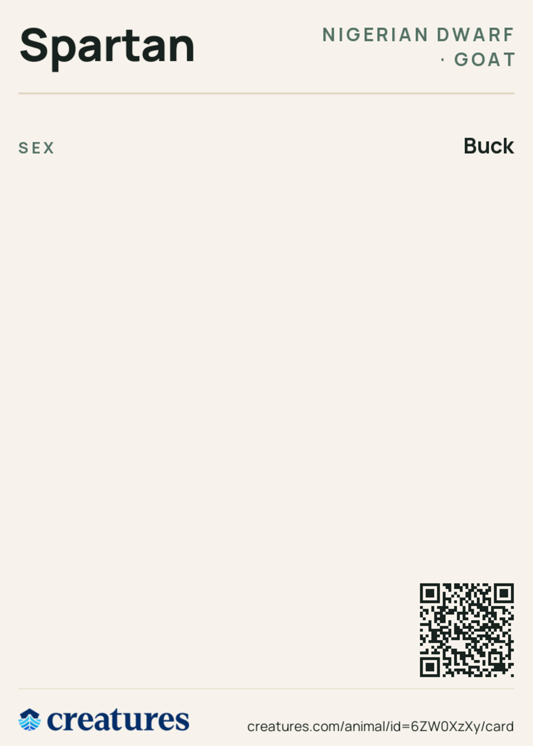 Spartan Creature Card back