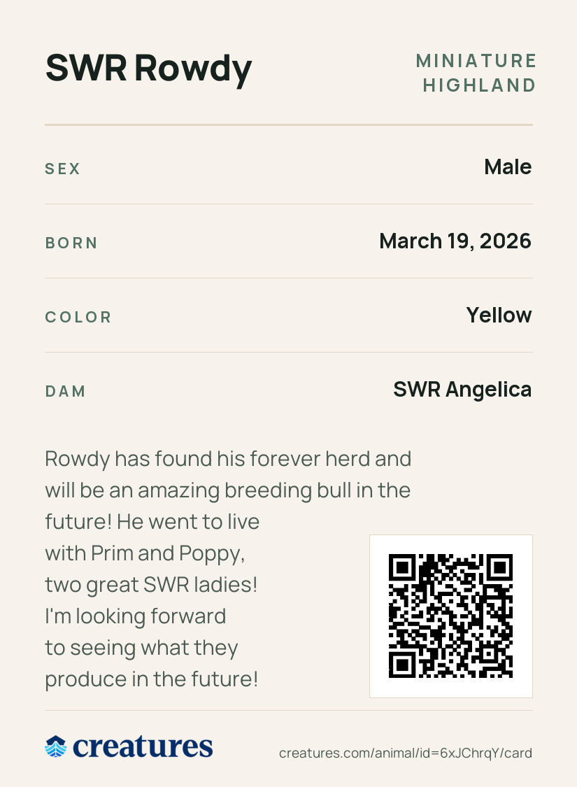 SWR Rowdy Creature Card back