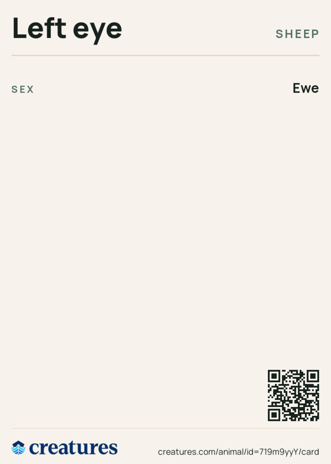 Left eye Creature Card back