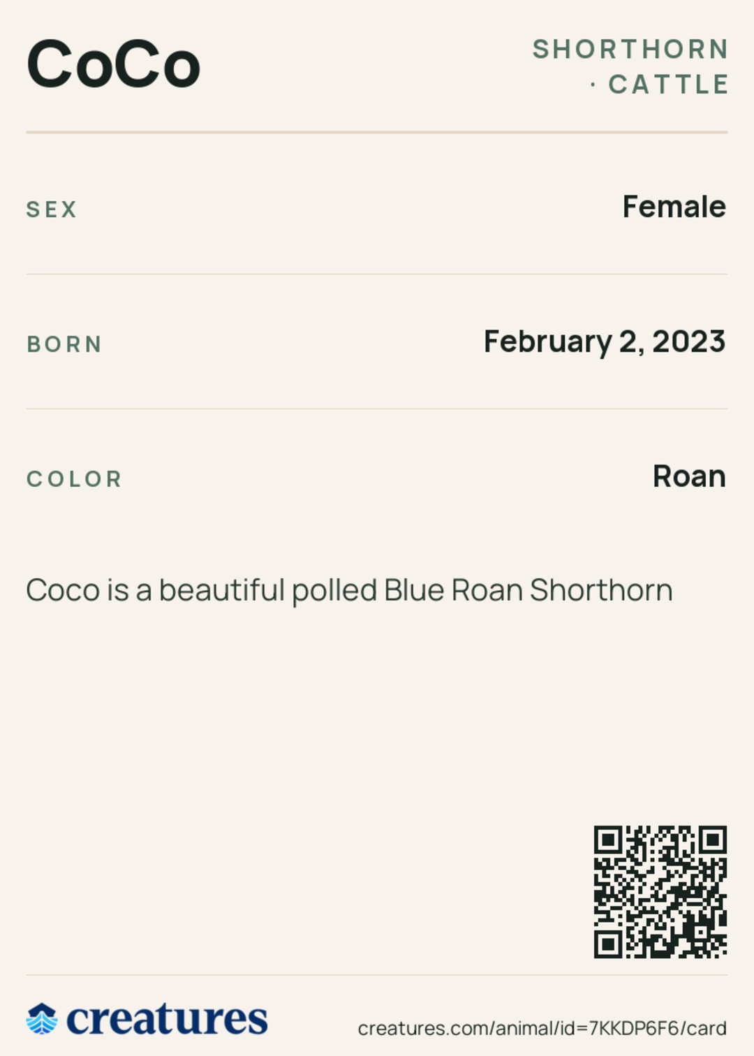 CoCo Creature Card back
