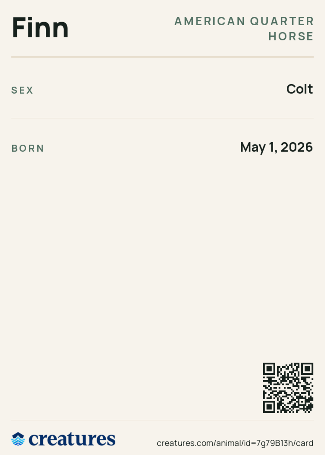 Finn Creature Card back