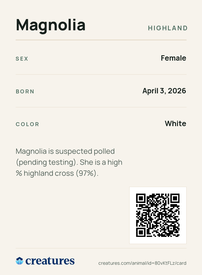 Magnolia Creature Card back