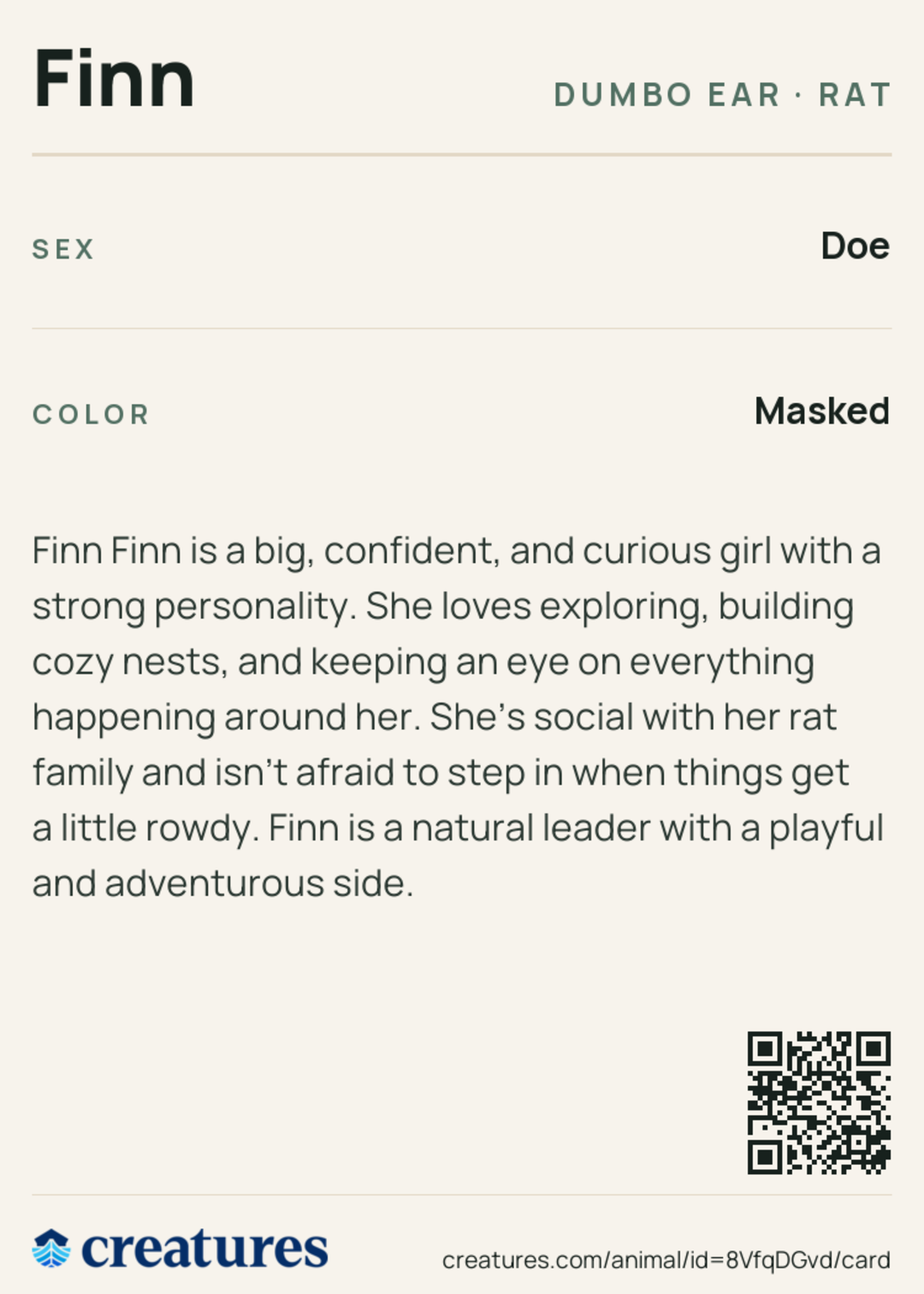 Finn Creature Card back