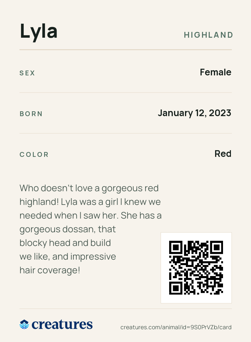 Lyla Creature Card back