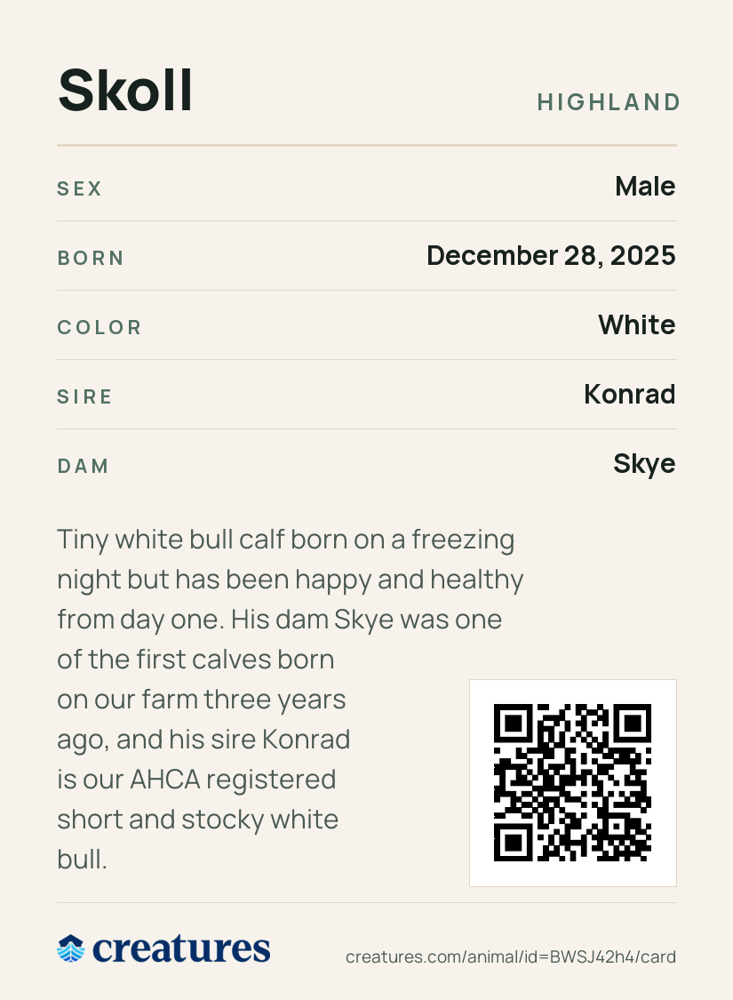 Skoll Creature Card back