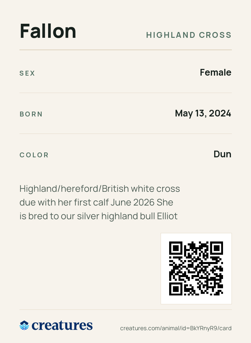 Fallon Creature Card back