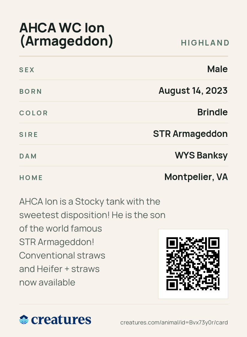 AHCA WC Ion (Armageddon) Creature Card back