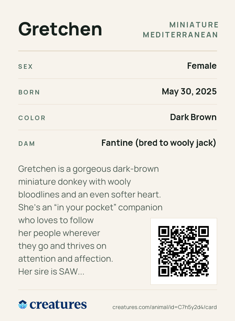 Gretchen Creature Card back