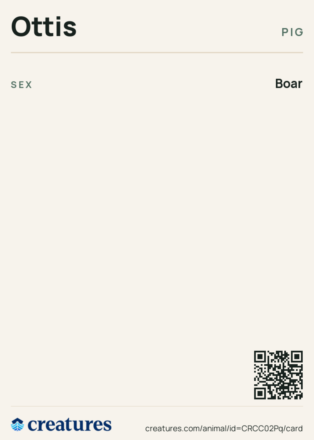 Ottis Creature Card back