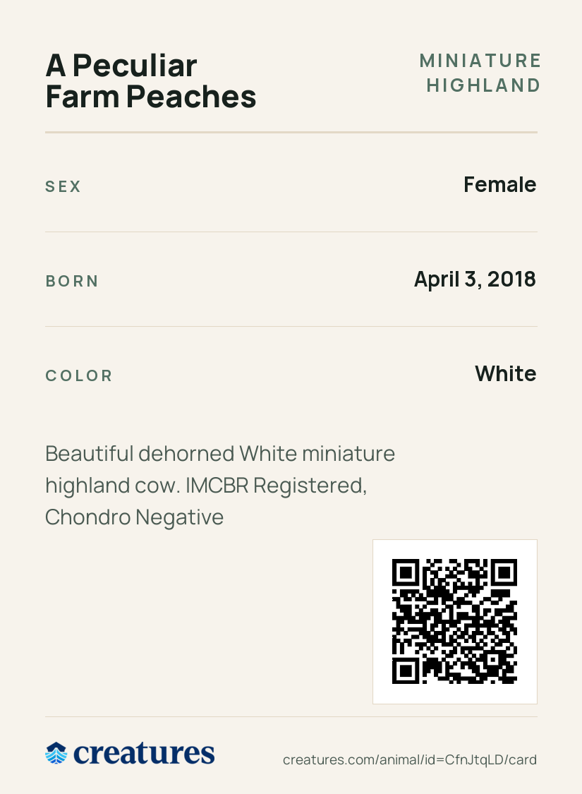 A Peculiar Farm Peaches Creature Card back