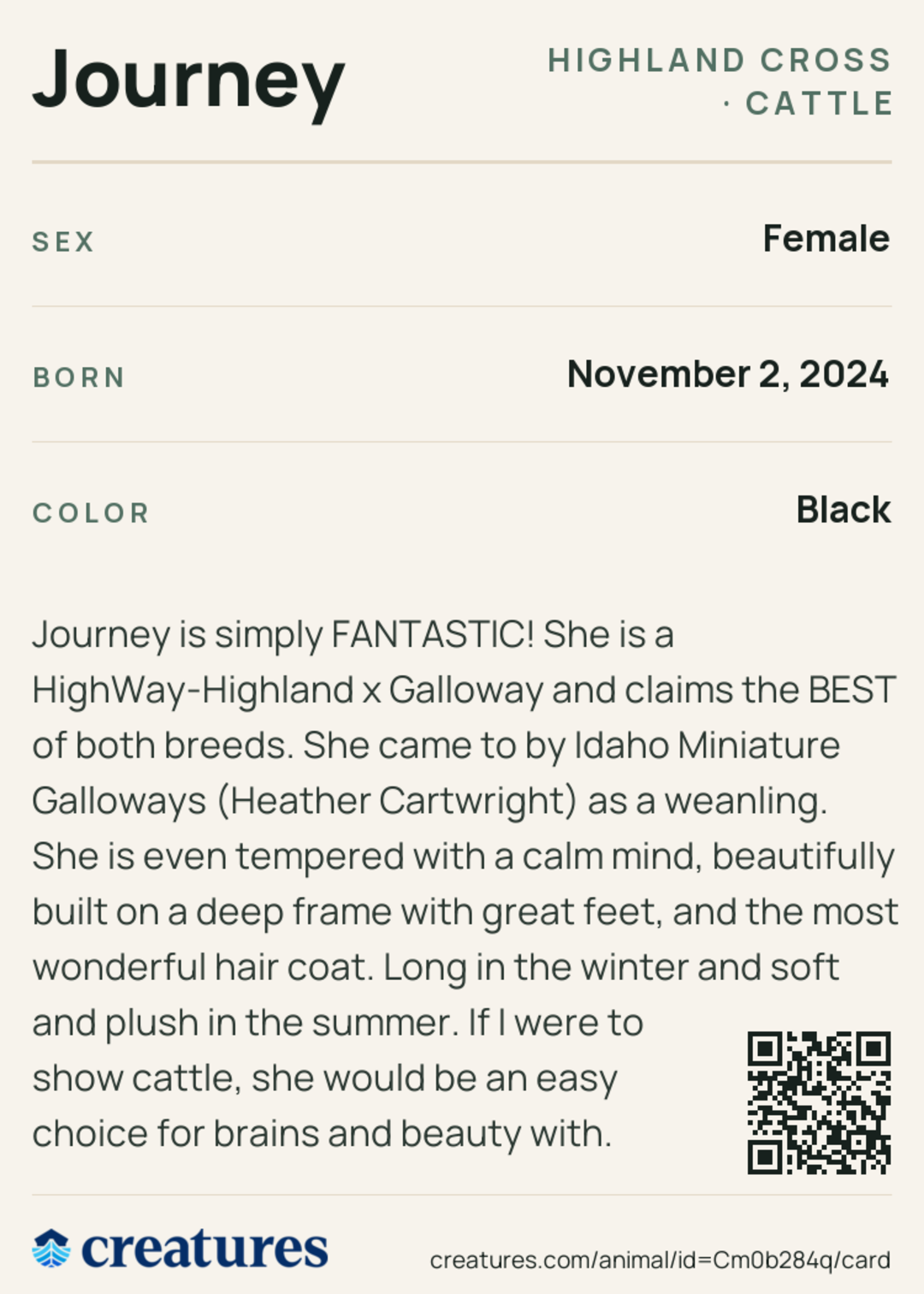 Journey Creature Card back