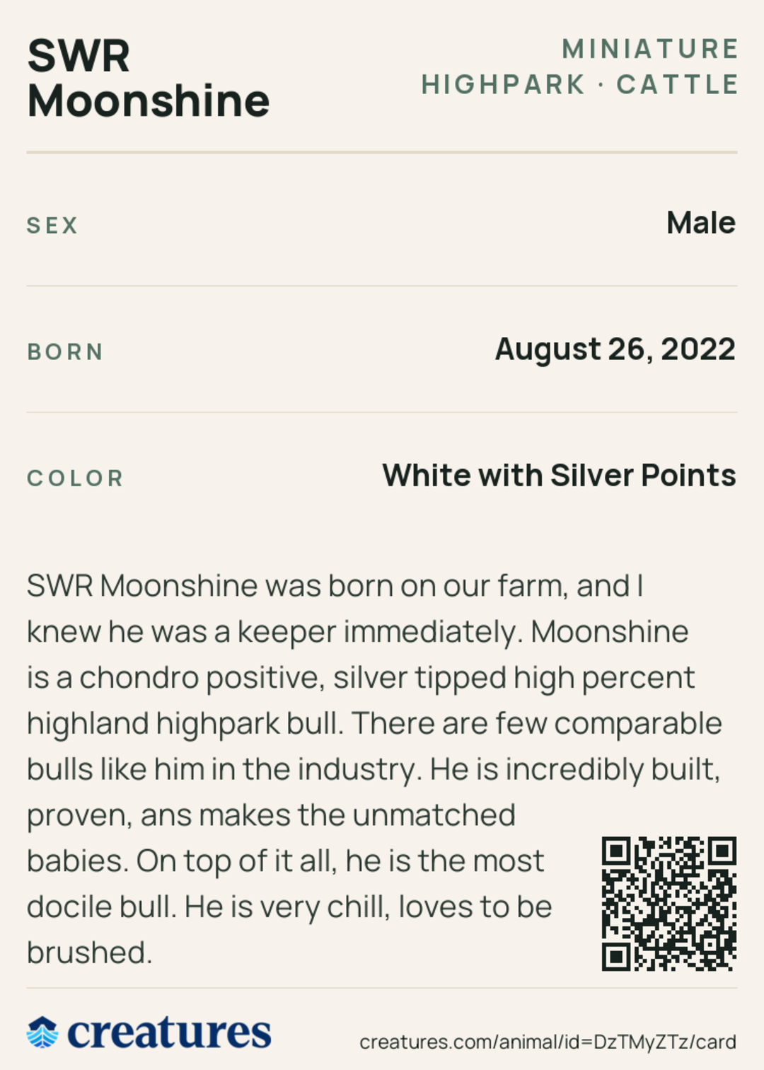 SWR Moonshine Creature Card back