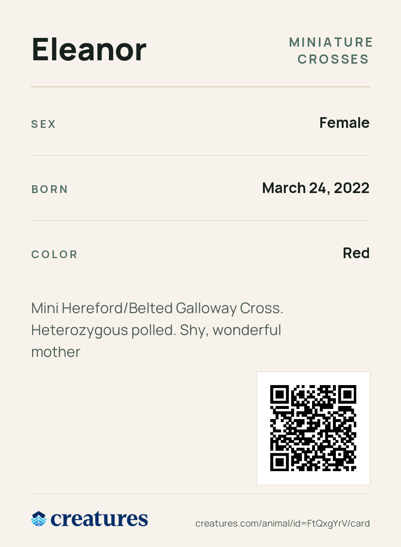 Eleanor Creature Card back