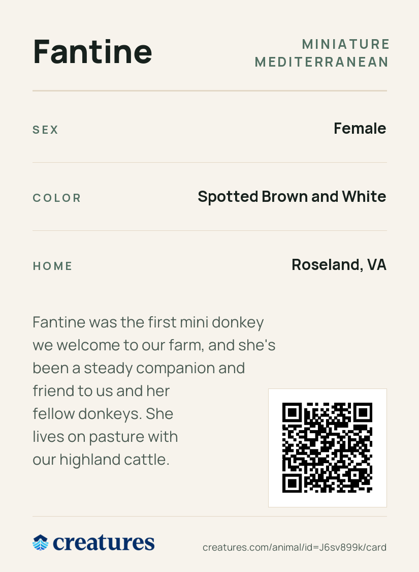 Fantine Creature Card back