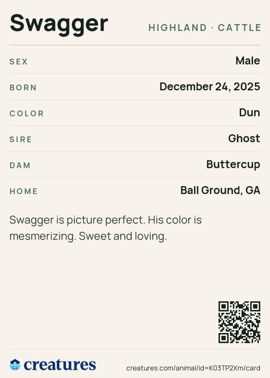 Swagger Creature Card back