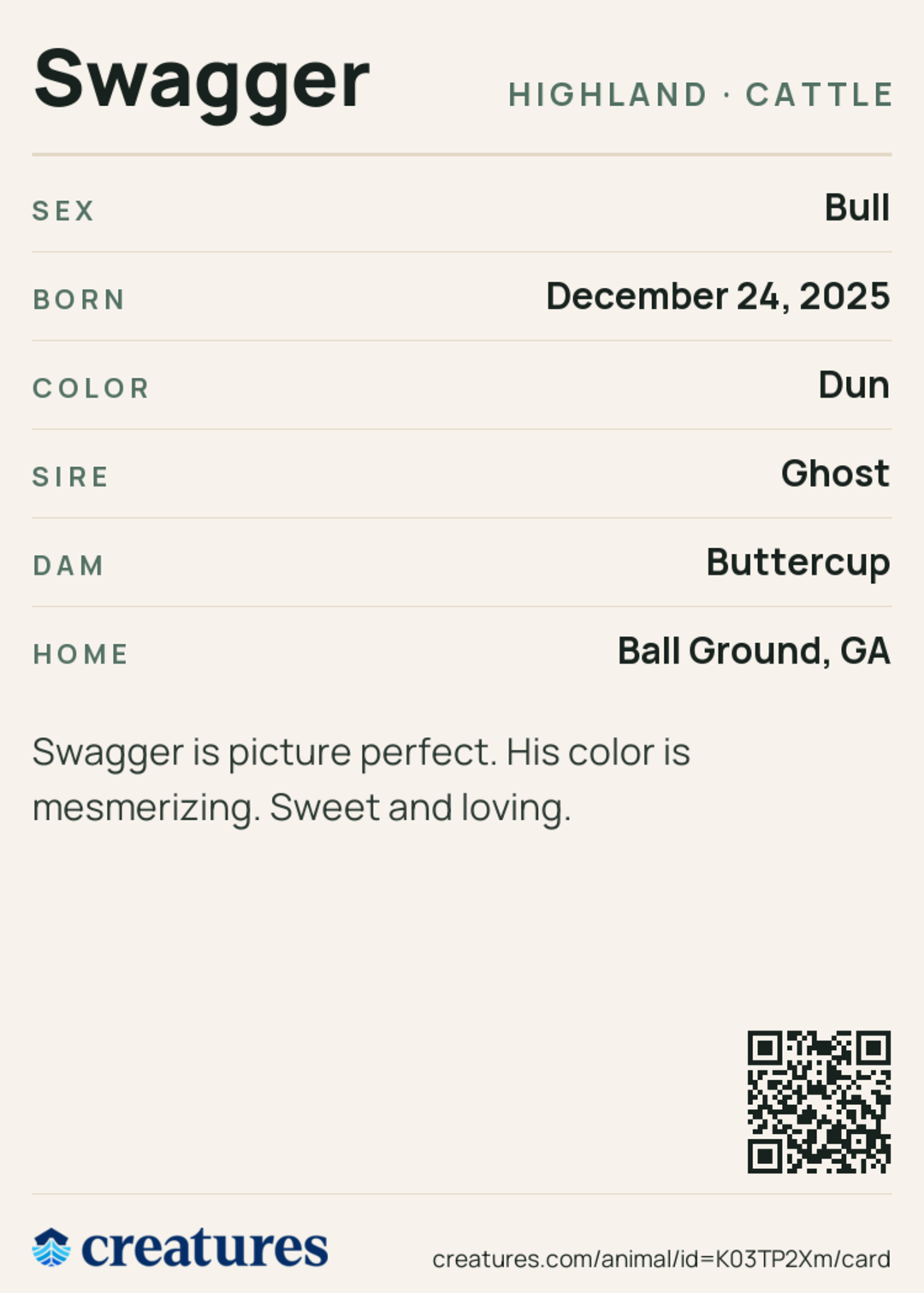 Swagger Creature Card back