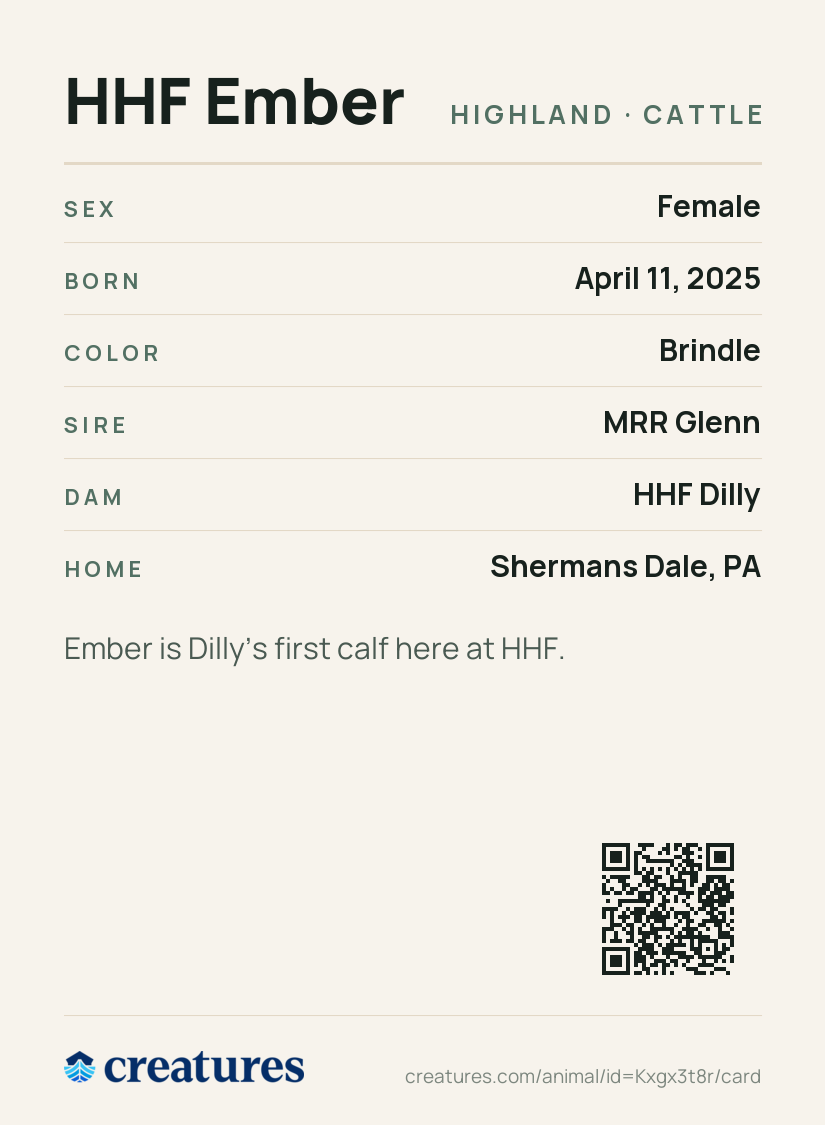 HHF Ember Creature Card back