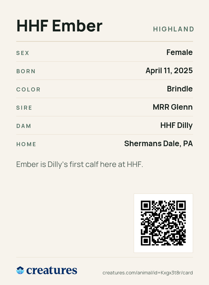 HHF Ember Creature Card back