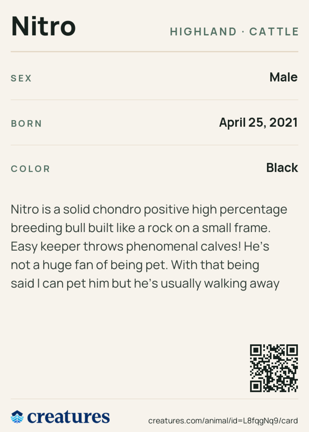 Nitro Creature Card back