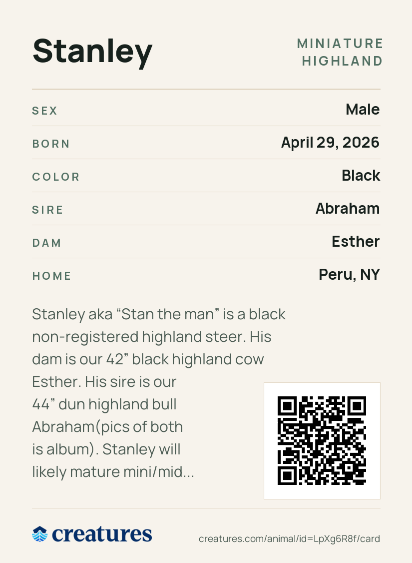Stanley Creature Card back