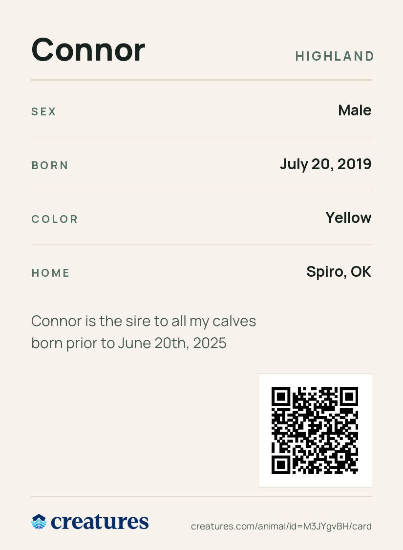 Connor Creature Card back