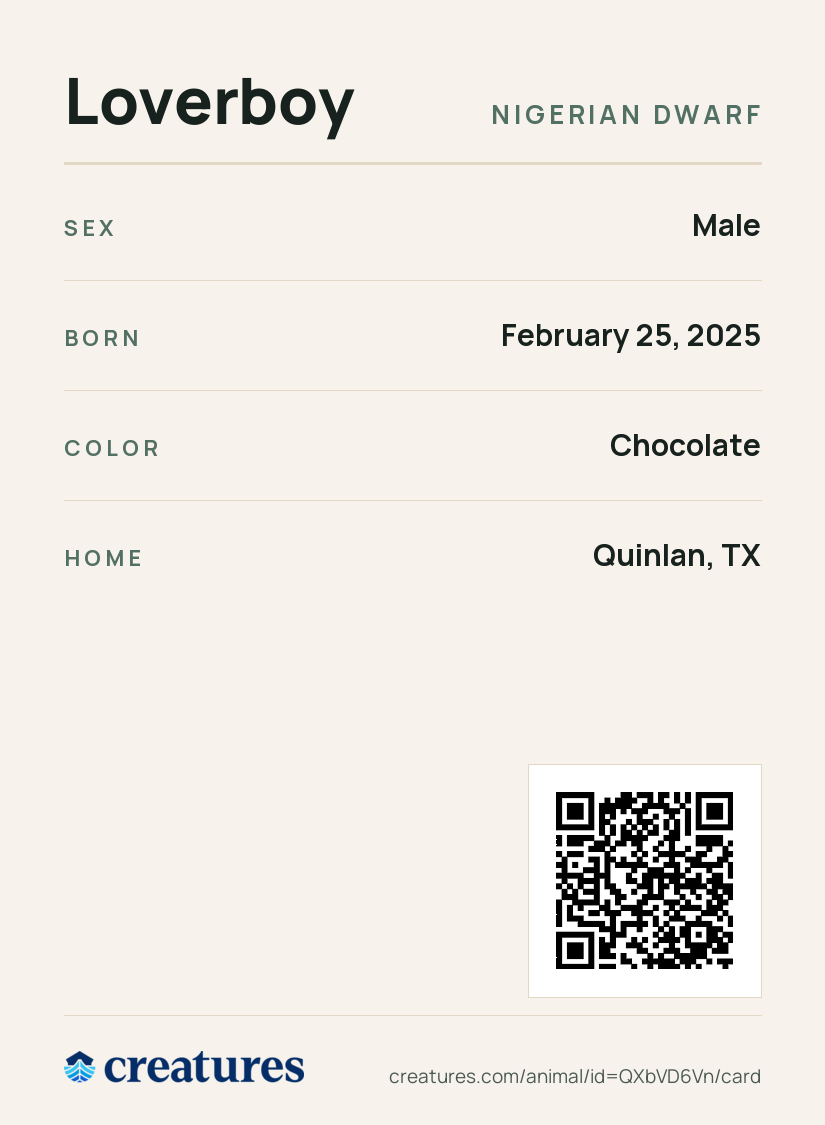Loverboy Creature Card back