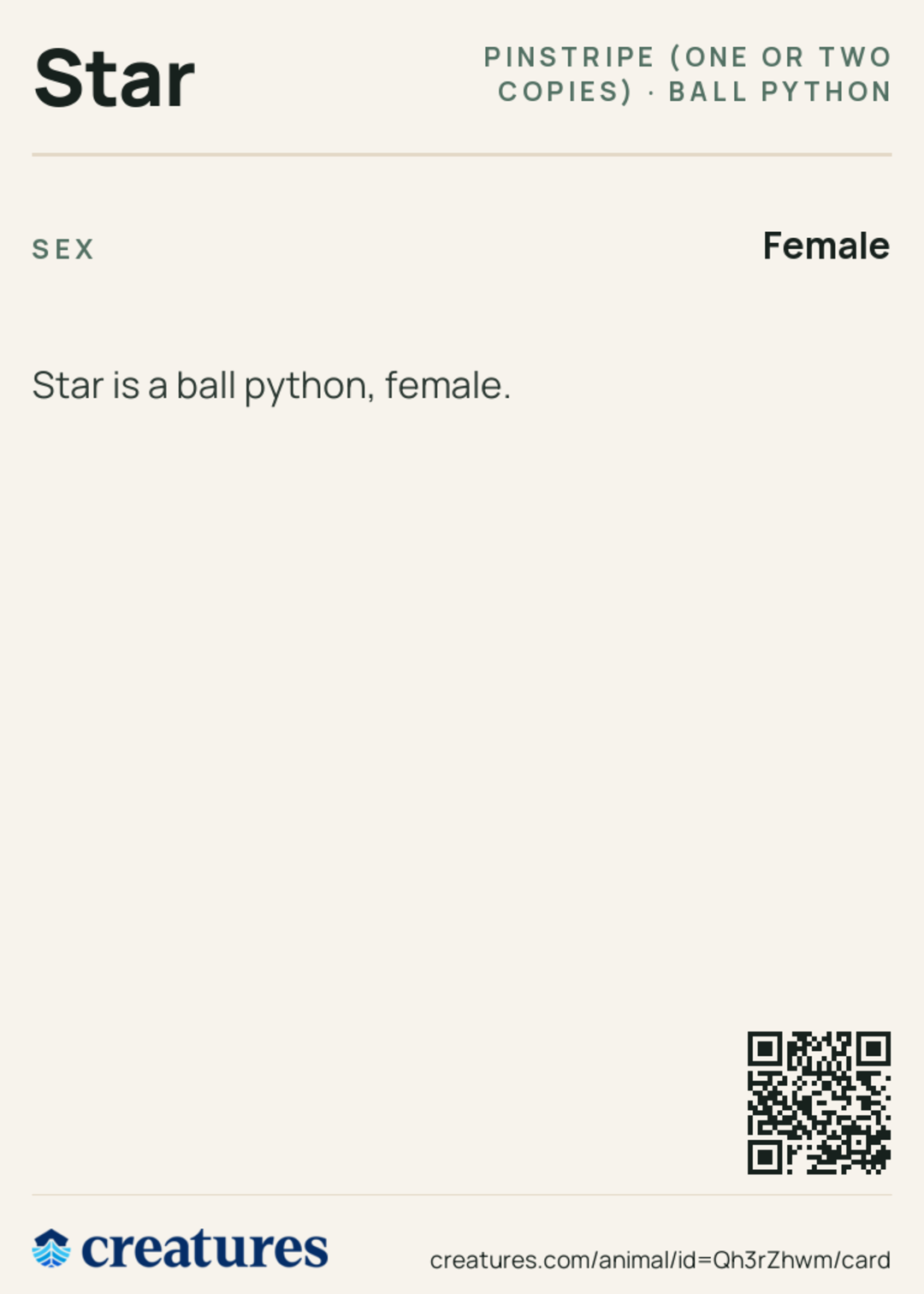 Star Creature Card back