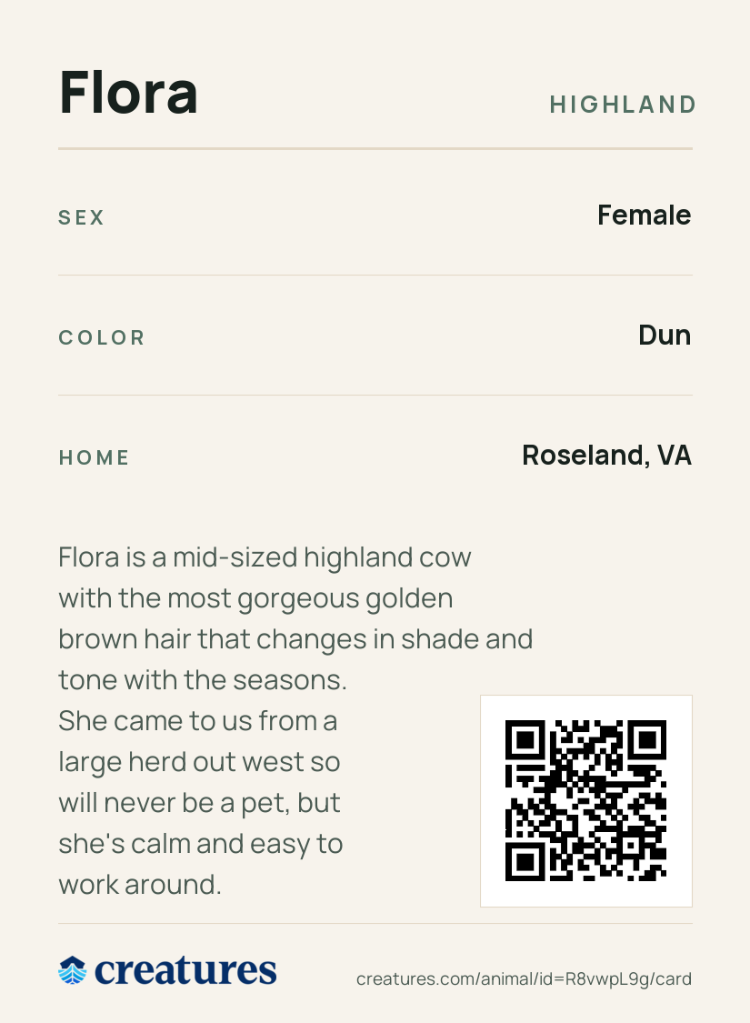 Flora Creature Card back