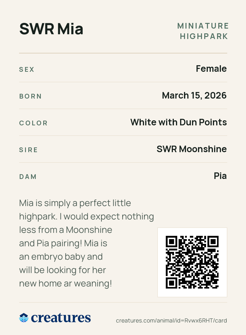 SWR Mia Creature Card back
