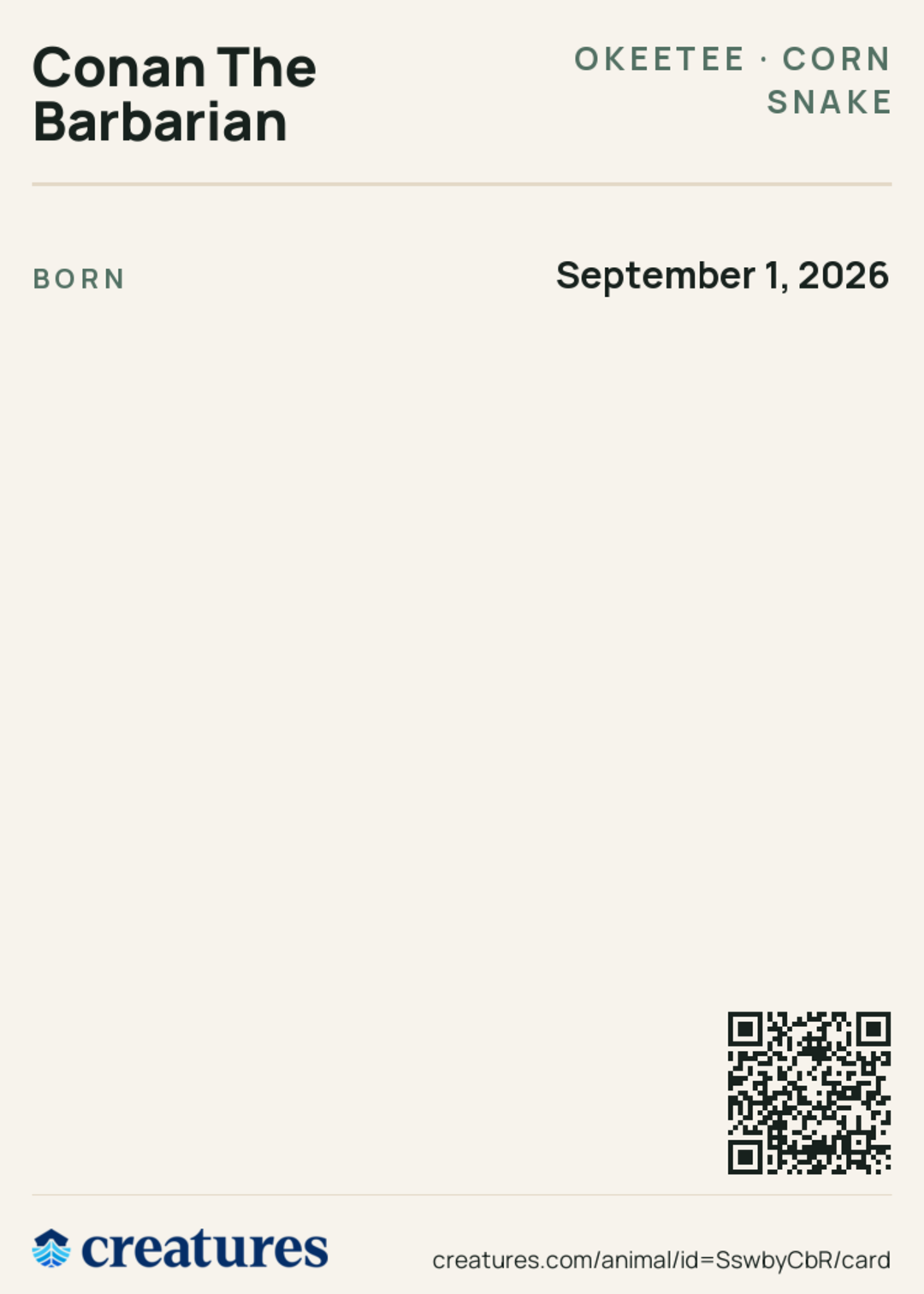 Conan The Barbarian Creature Card back