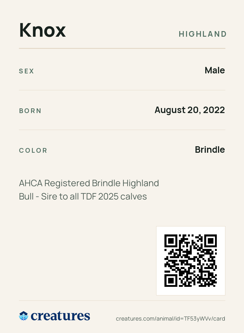 Knox Creature Card back