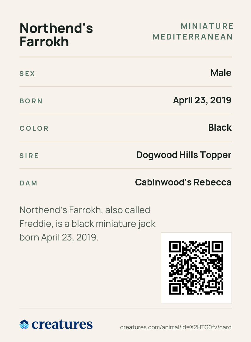Northend's Farrokh Creature Card back