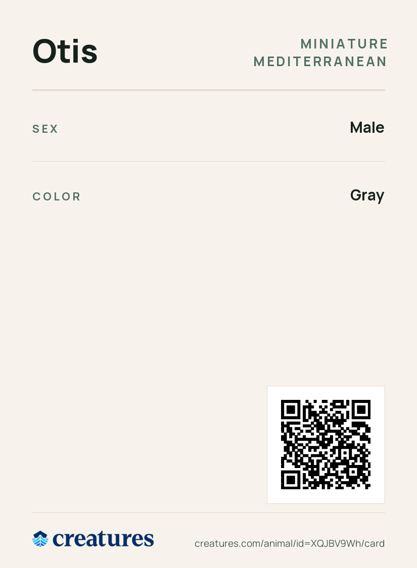 Otis Creature Card back