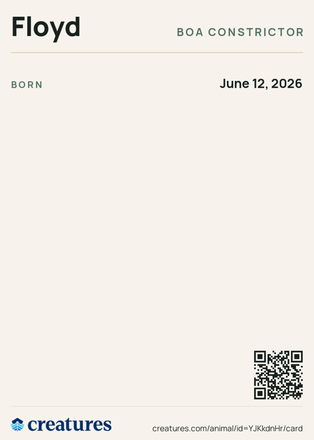 Floyd Creature Card back