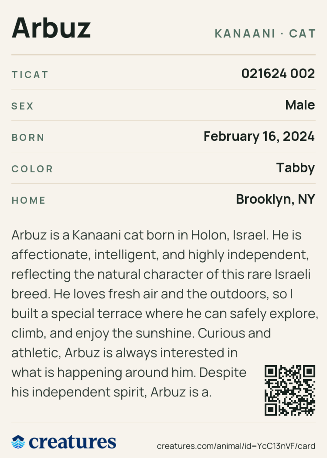 Arbuz Creature Card back