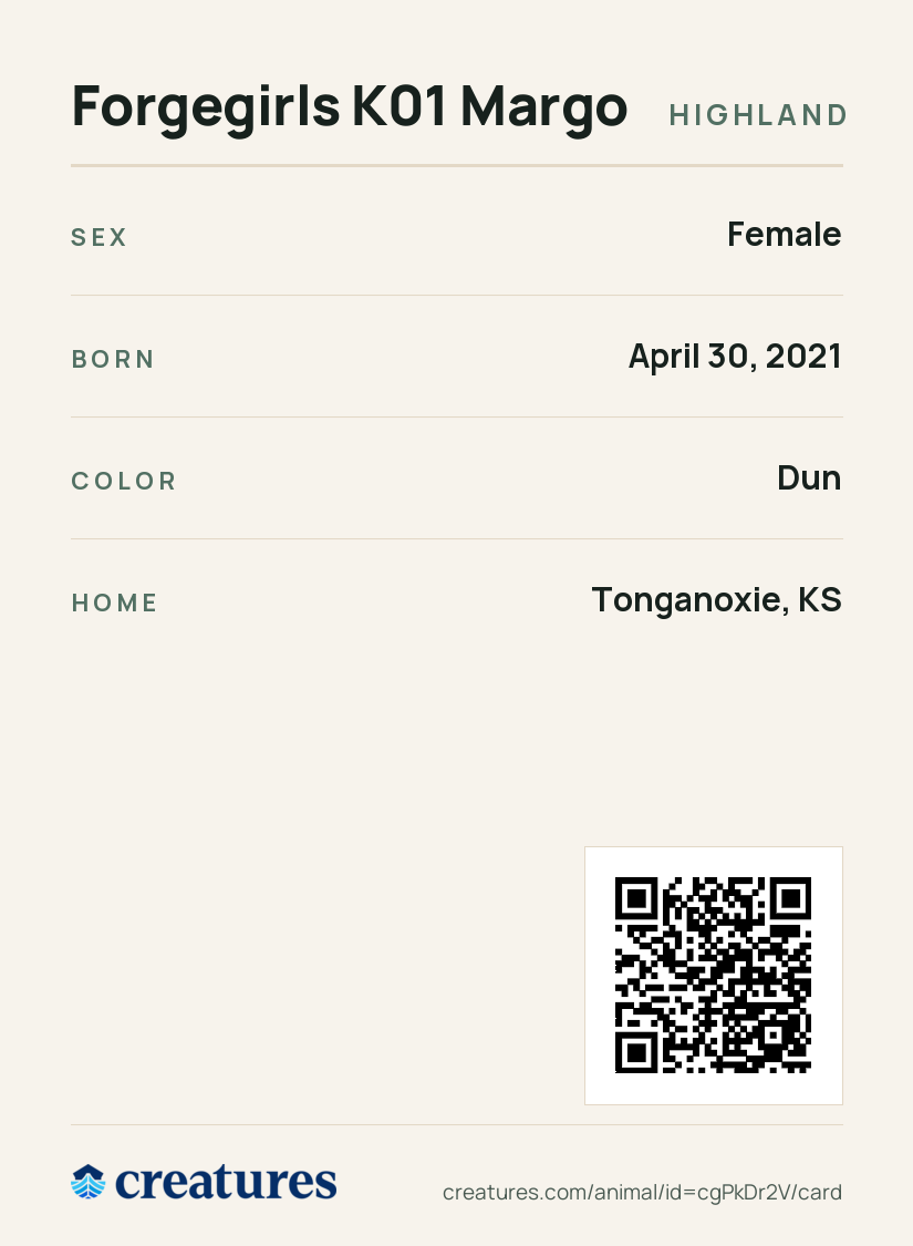 Forgegirls K01 Margo Creature Card back