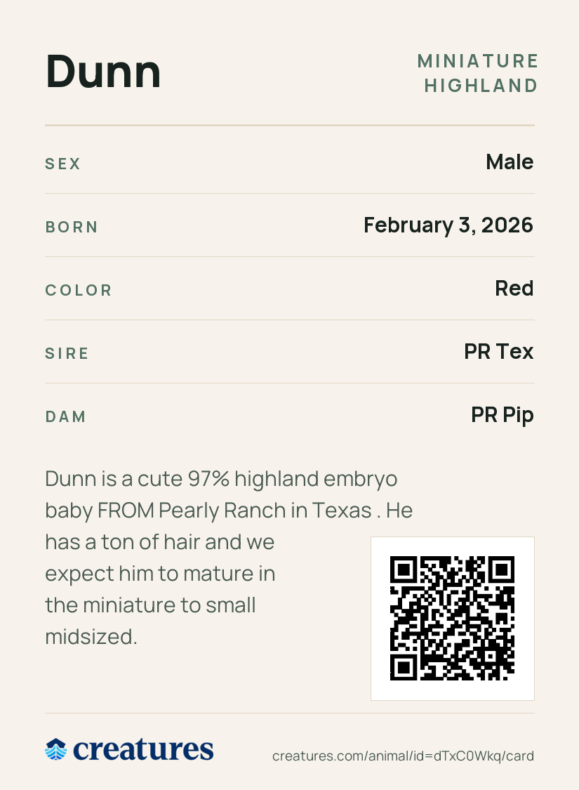Dunn Creature Card back
