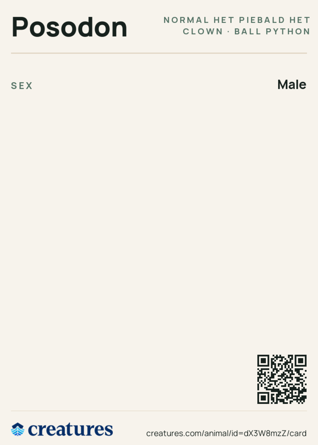 Posodon Creature Card back
