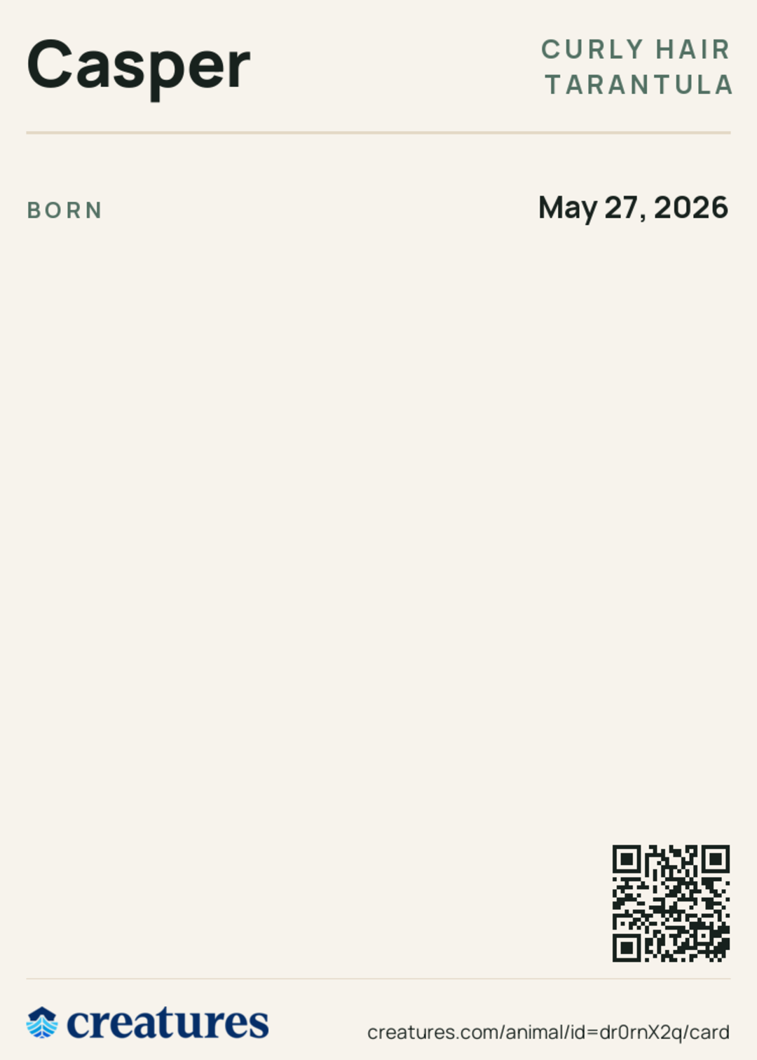 Casper Creature Card back