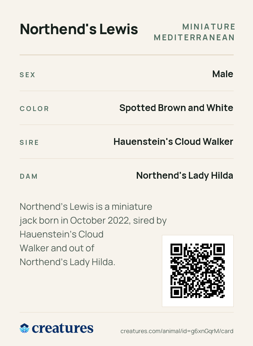 Northend's Lewis Creature Card back