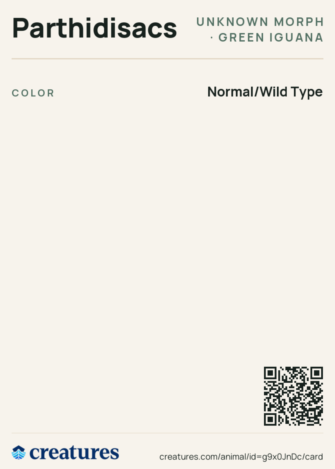 Parthidisacs Creature Card back